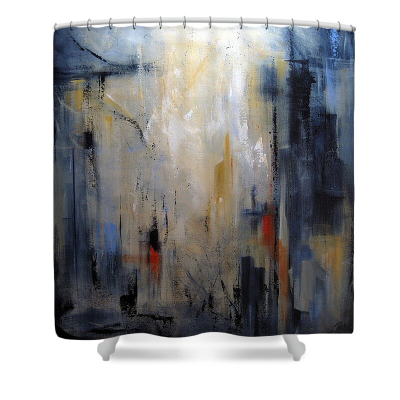 Abstract Shower Curtain featuring the painting Travel by Roberta Rotunda