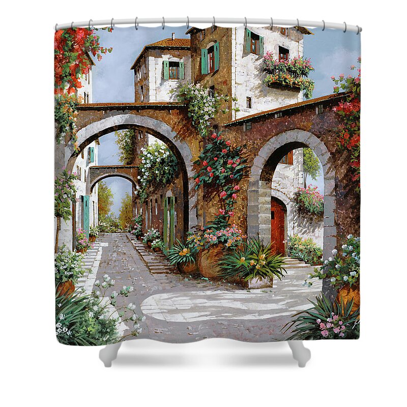 Arches Shower Curtain featuring the painting Tre Archi by Guido Borelli