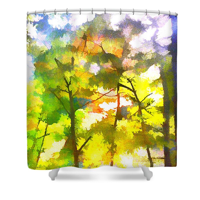 Tree Leaves Shower Curtain featuring the digital art Tree Leaves by Frank Bright