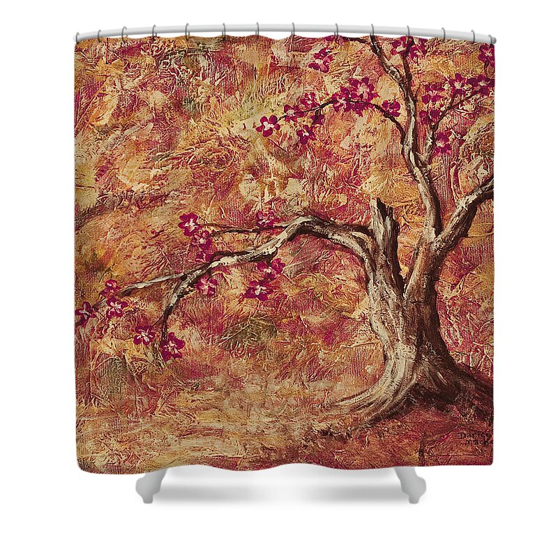 Landscape Shower Curtain featuring the painting Tree Of Life by Darice Machel McGuire