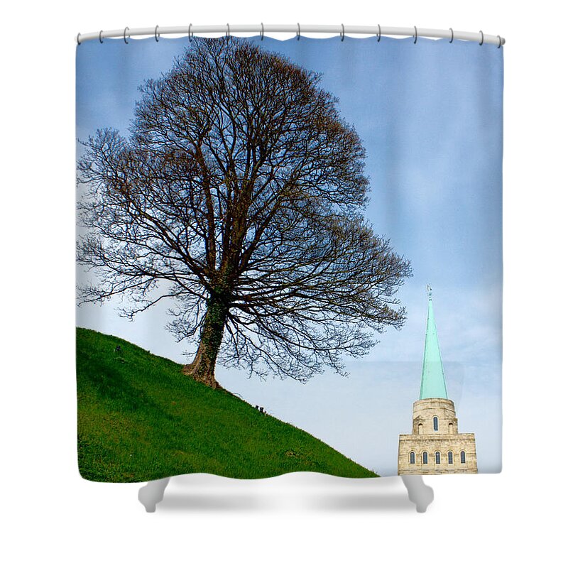 Canon Shower Curtain featuring the photograph Tree on a Hill by Jeremy Hayden