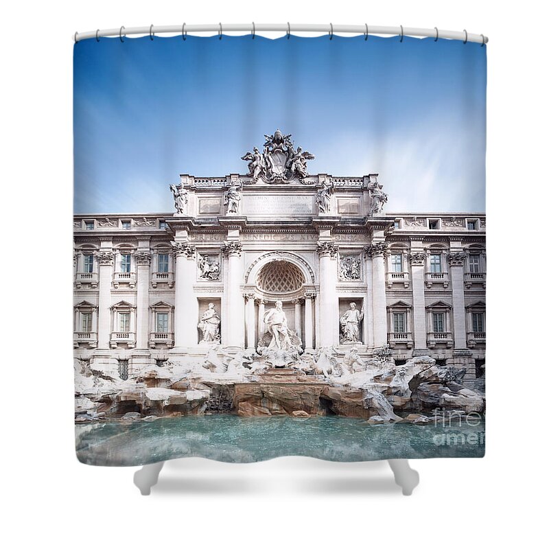 Rome Shower Curtain featuring the photograph Trevi fountain in Rome by Matteo Colombo