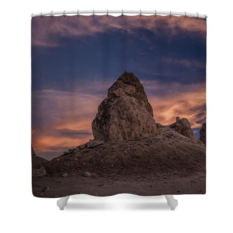Clouds Shower Curtain featuring the photograph Trona Pinnacles Sunset by Cat Connor