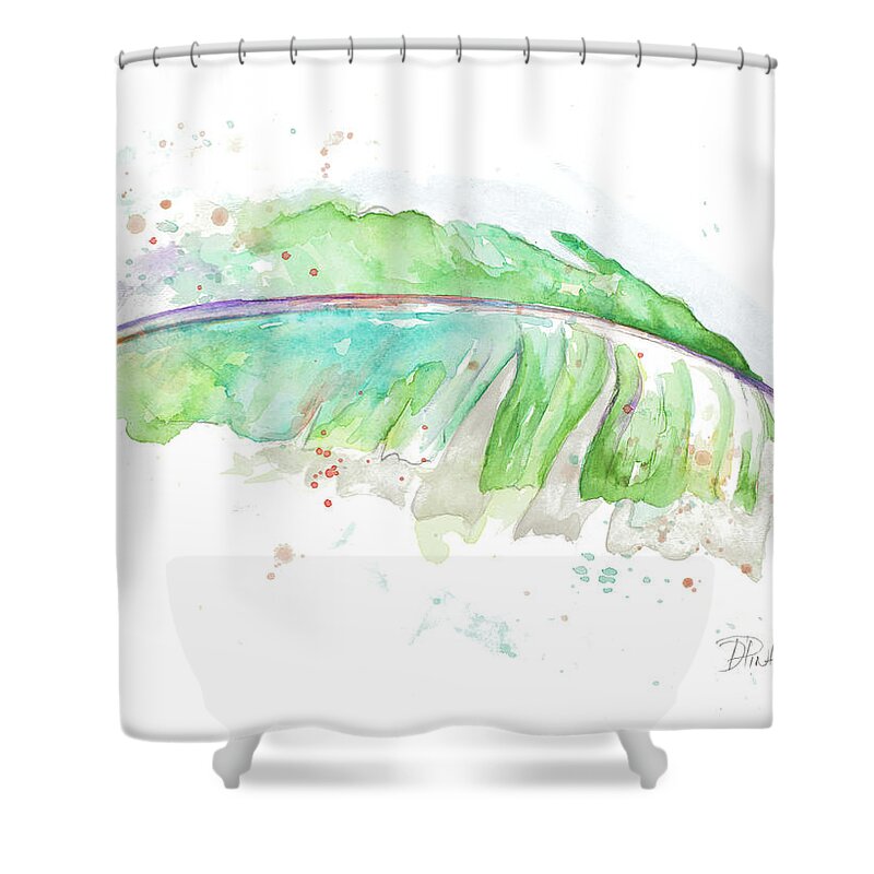 Tropical Shower Curtain featuring the painting Tropical Banana Leaves by Patricia Pinto