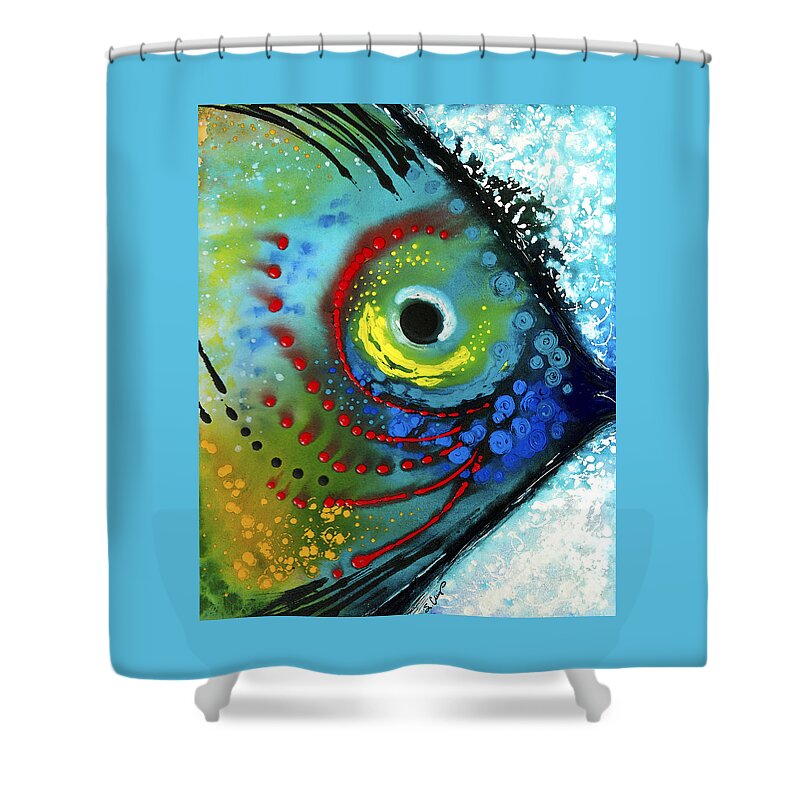 Fish Shower Curtain featuring the painting Tropical Fish - Art by Sharon Cummings by Sharon Cummings