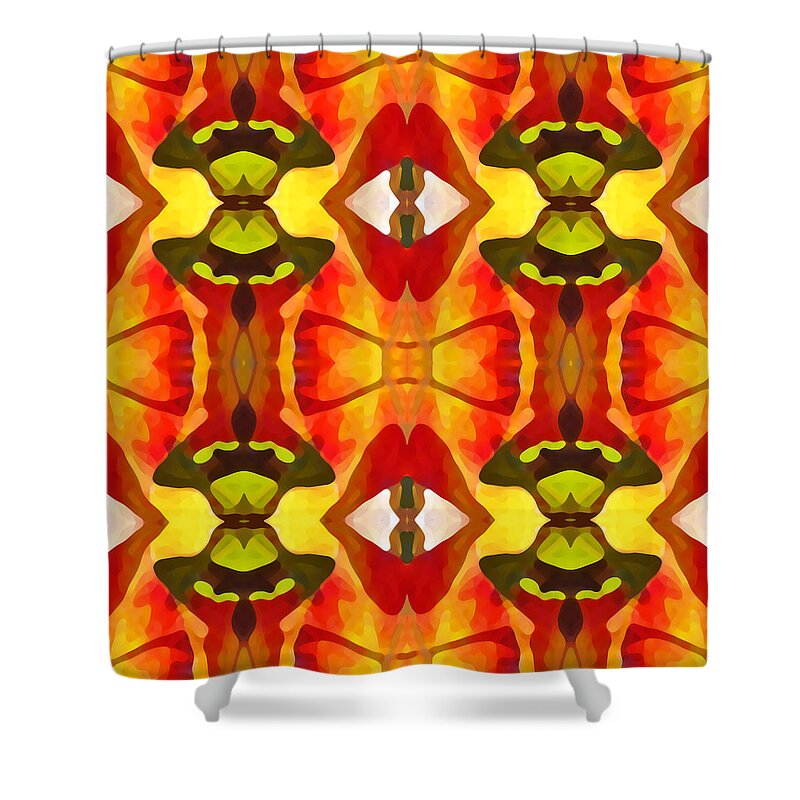 Abstract Shower Curtain featuring the painting Tropical Leaf Pattern 7 by Amy Vangsgard