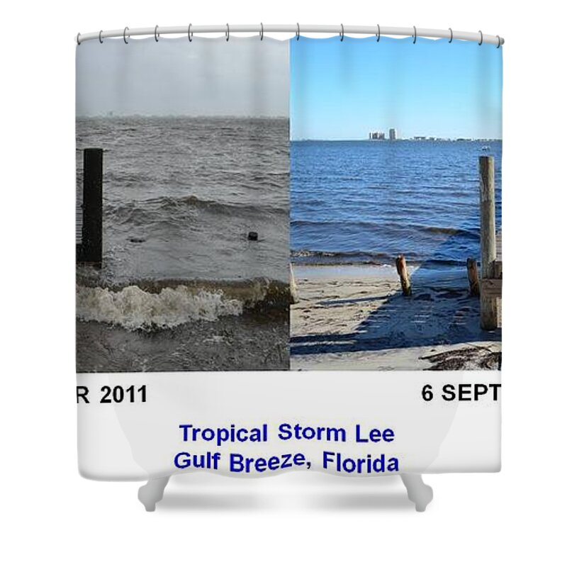 Difference Shower Curtain featuring the photograph Tropical Storm Lee Difference a Day Makes by Jeff at JSJ Photography