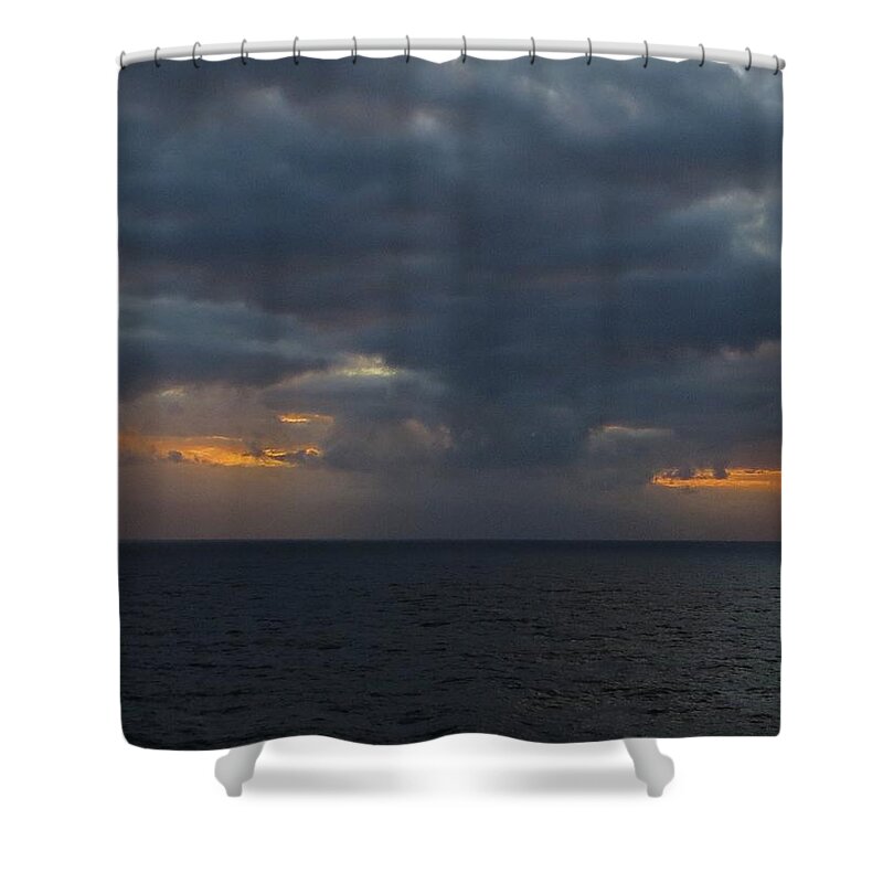 Sunset Shower Curtain featuring the photograph Troubled Skies by Jennifer Wheatley Wolf