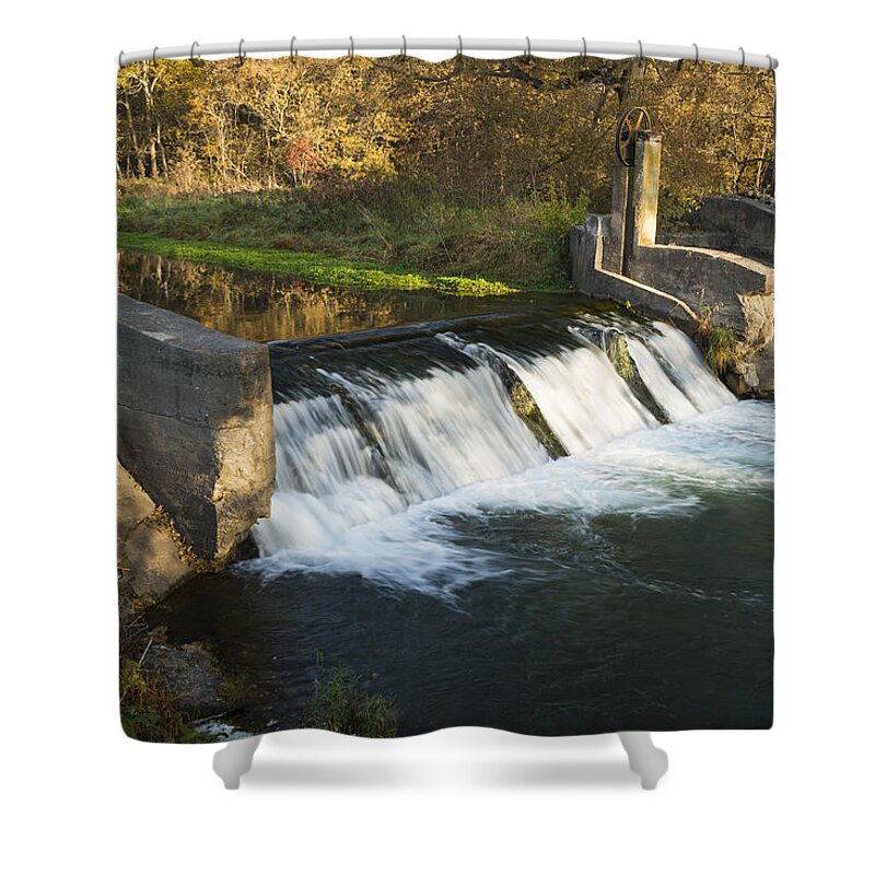 Dam Shower Curtain featuring the photograph Trout Run Creek Dam 1 by John Brueske