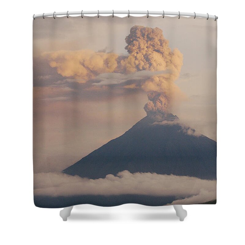 00216790 Shower Curtain featuring the photograph Tungurahua Volcano Erupting by Pete Oxford