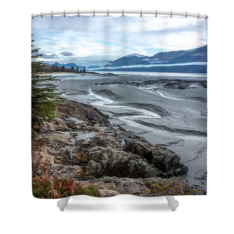 Alaska Shower Curtain featuring the photograph Turnagain Tide Flats by Tim Newton