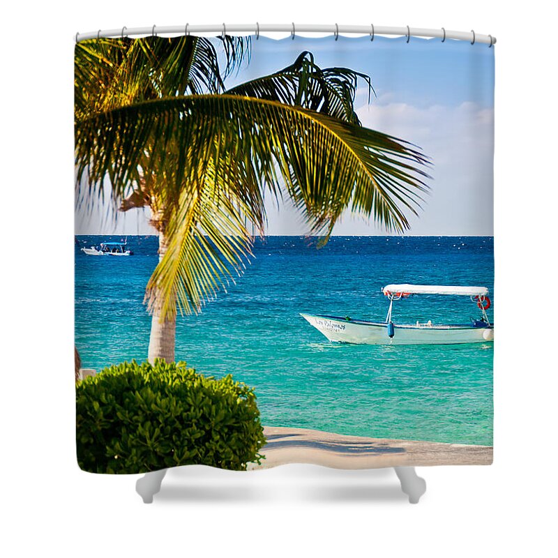 Cozumel Shower Curtain featuring the photograph Turquoise waters in Cozumel by Mitchell R Grosky
