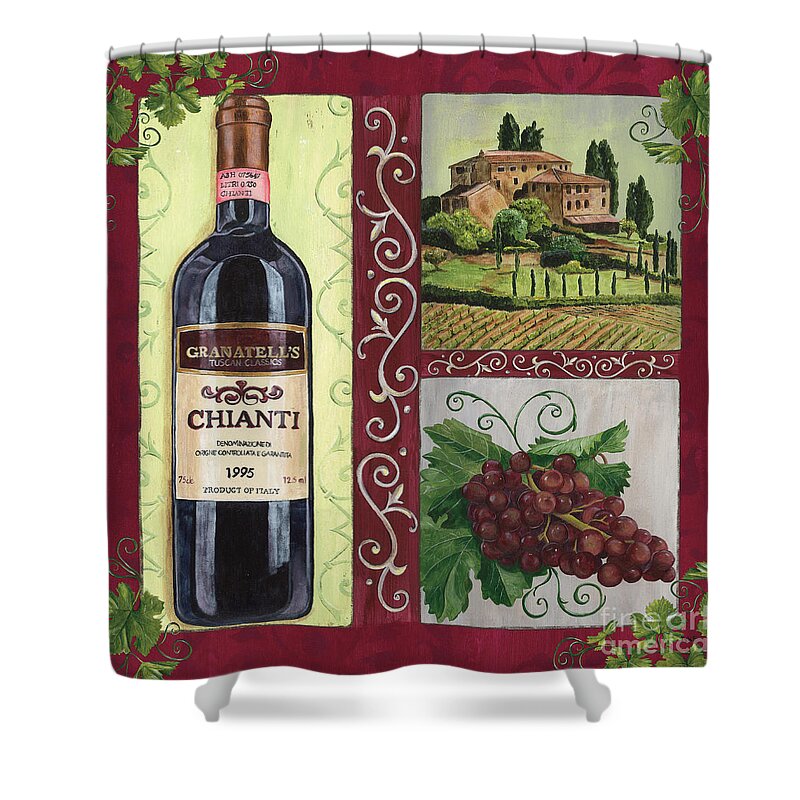 Wine Shower Curtain featuring the painting Tuscan Collage 1 by Debbie DeWitt