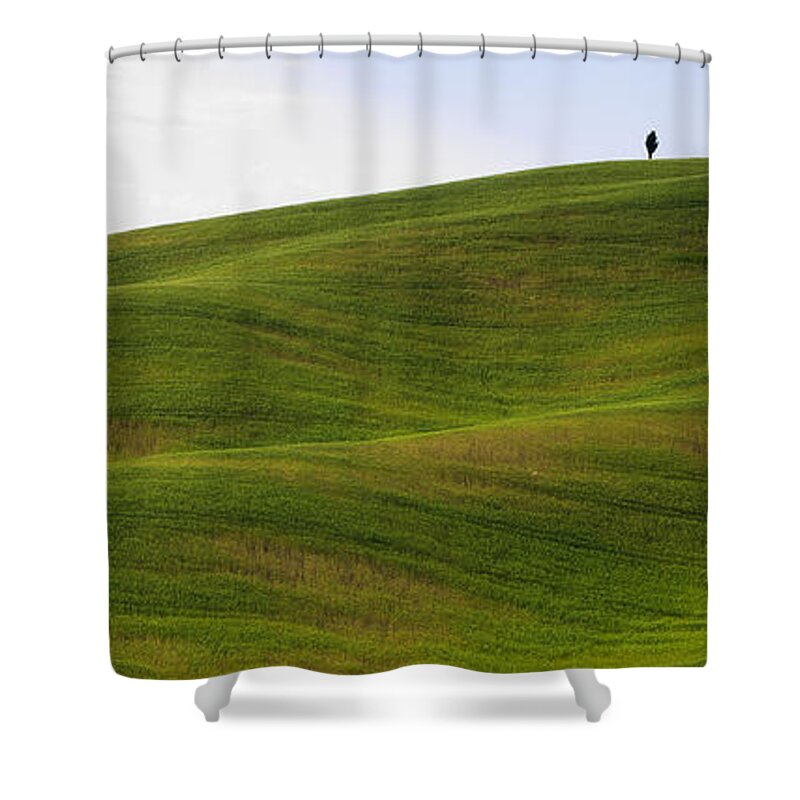 Agriculture Shower Curtain featuring the photograph Tuscany landscape by Ivan Slosar