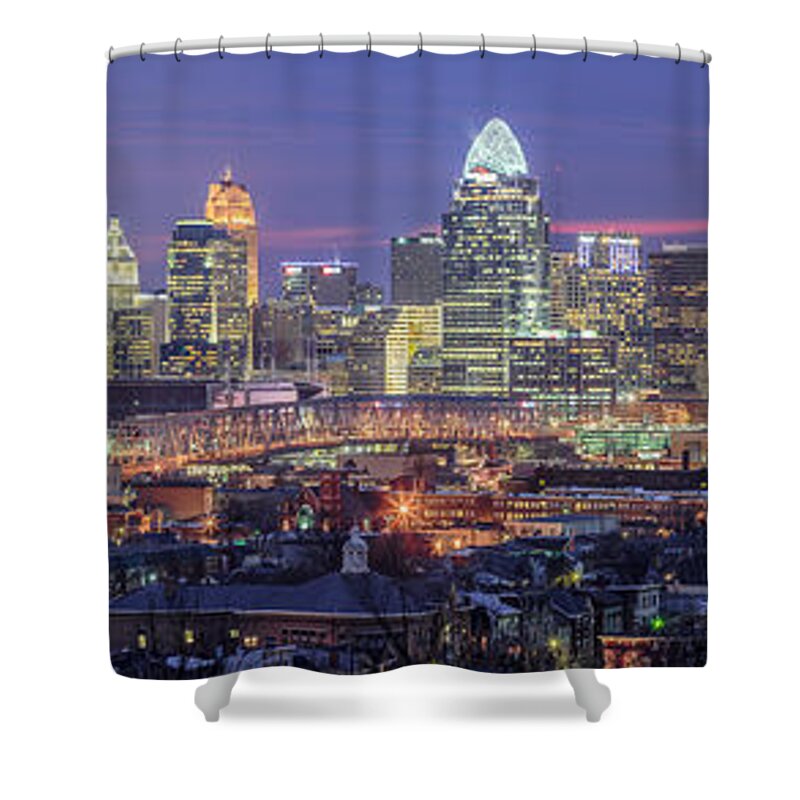 City Lights Shower Curtain featuring the photograph Twilight in the City by Keith Allen