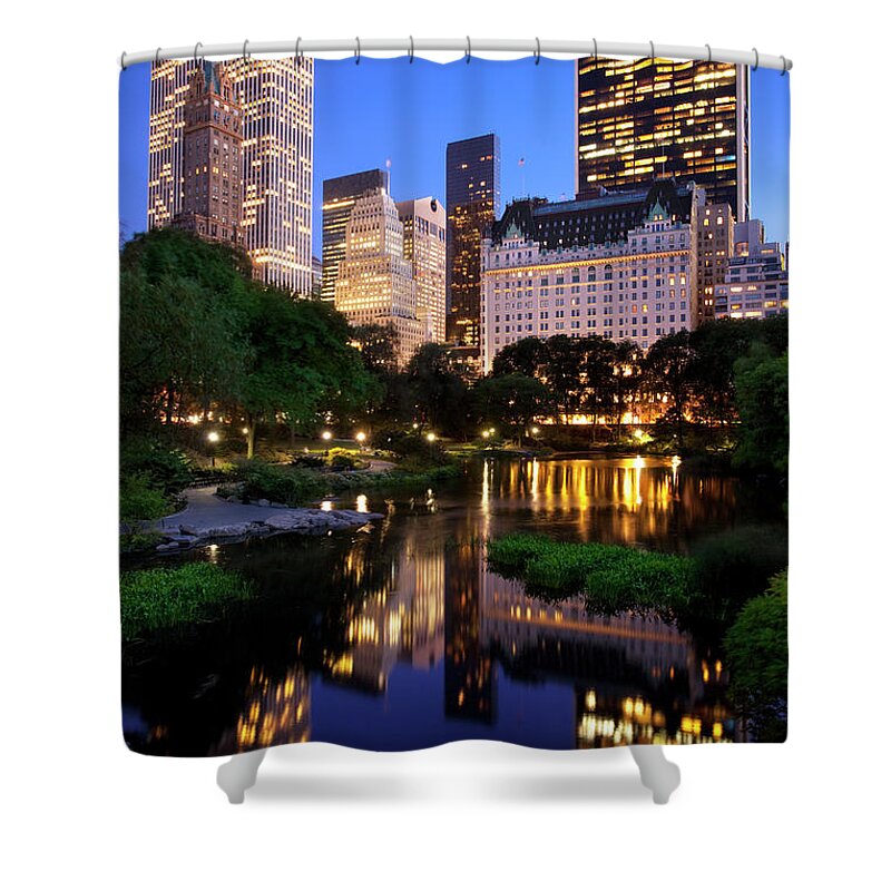 New York Shower Curtain featuring the photograph Twilight NYC by Brian Jannsen