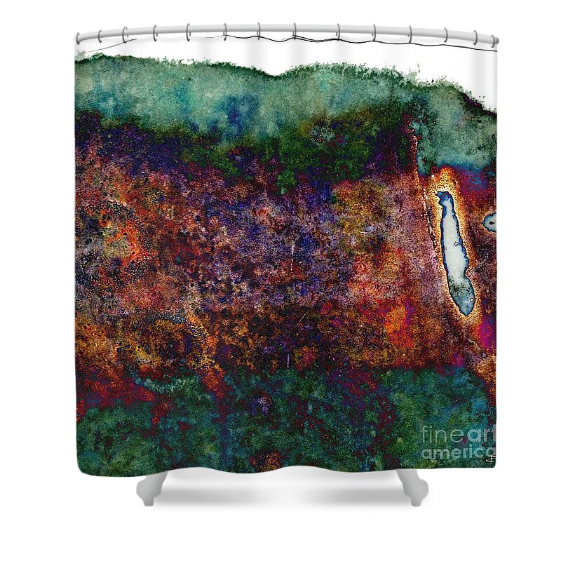 Abstract Shower Curtain featuring the painting twisted edge I - left hand tryptic by Paul Davenport
