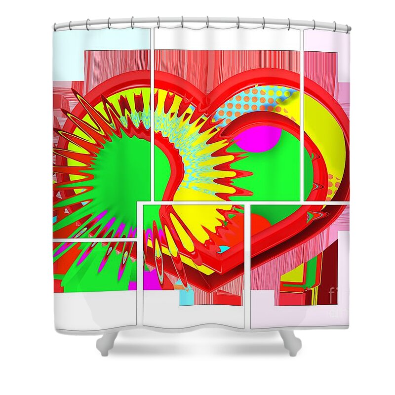 Two Hearts Are Better Than One Shower Curtain featuring the digital art Two Hearts Are Better Than One by Liane Wright