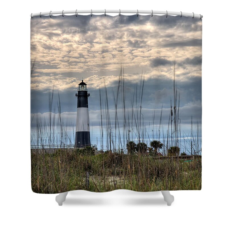 Beach Shower Curtain featuring the photograph Tybee Light by Peter Tellone