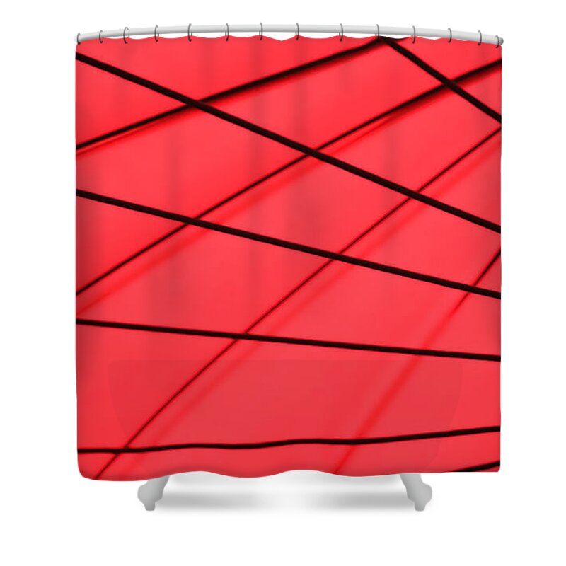 Geometrical Shower Curtain featuring the photograph Red and Black Abstract by Tony Grider