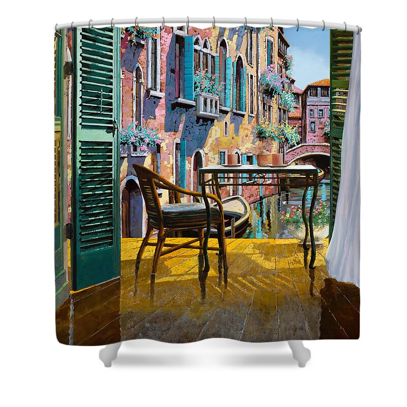 Venice Shower Curtain featuring the painting Un Soggiorno A Venezia by Guido Borelli