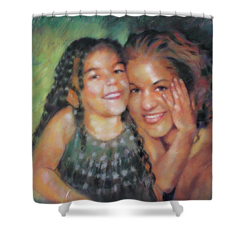 Unconditional Love Shower Curtain featuring the drawing Unconditional love by Viola El