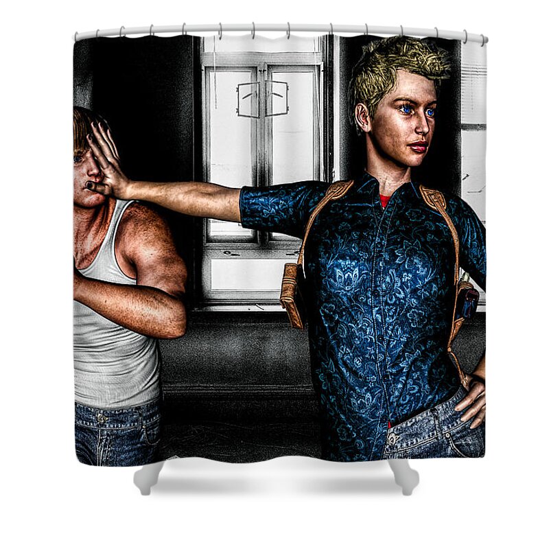 Relationships Shower Curtain featuring the photograph Under Control by Bob Orsillo