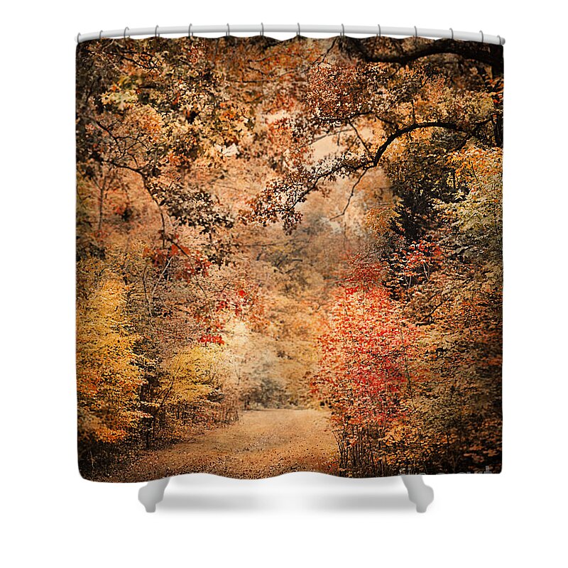 Autumn Shower Curtain featuring the photograph Under the Canopy by Jai Johnson