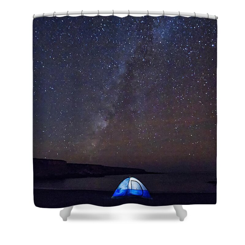 Milky Way Shower Curtain featuring the photograph Under The Milky Way by Beth Sargent