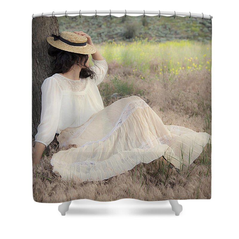 Nostalgia Shower Curtain featuring the photograph Under The Old Appletree by Theresa Tahara