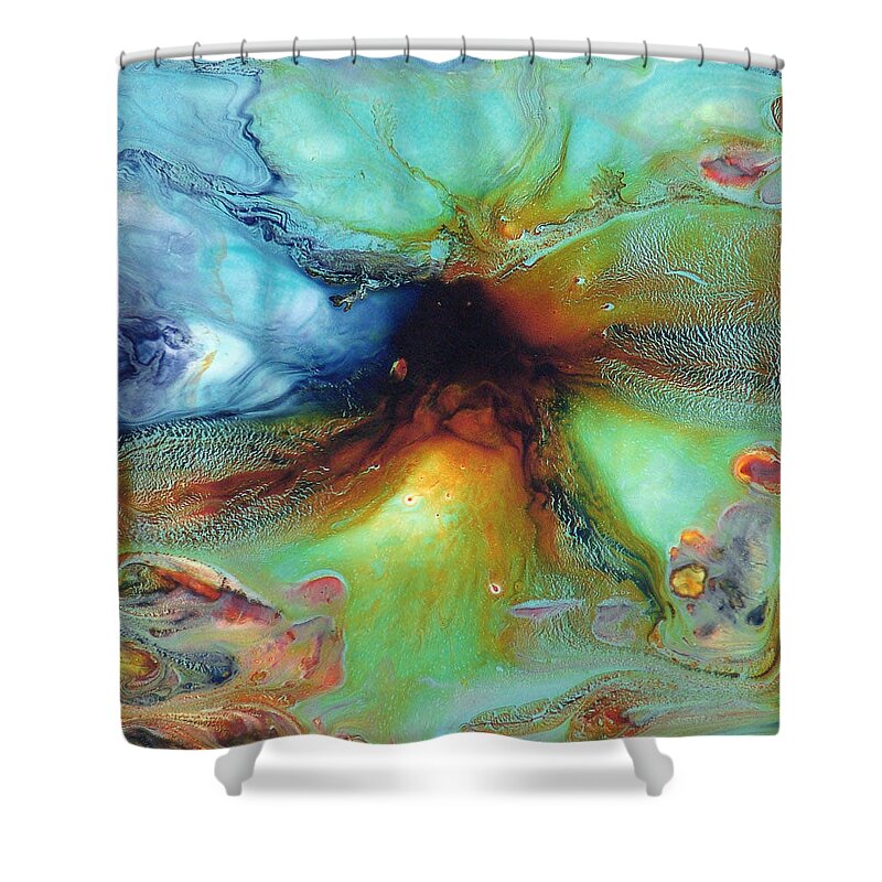 Water Art Shower Curtain featuring the painting Under The Sea by Catherine Jeltes