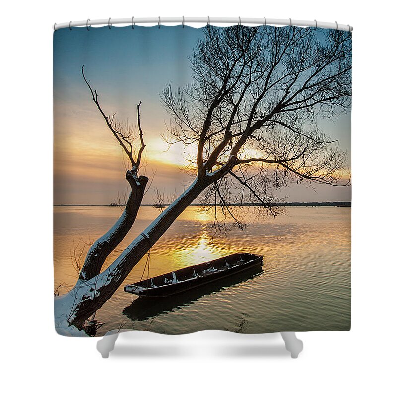 Landscape Shower Curtain featuring the photograph Under the Tree by Davorin Mance