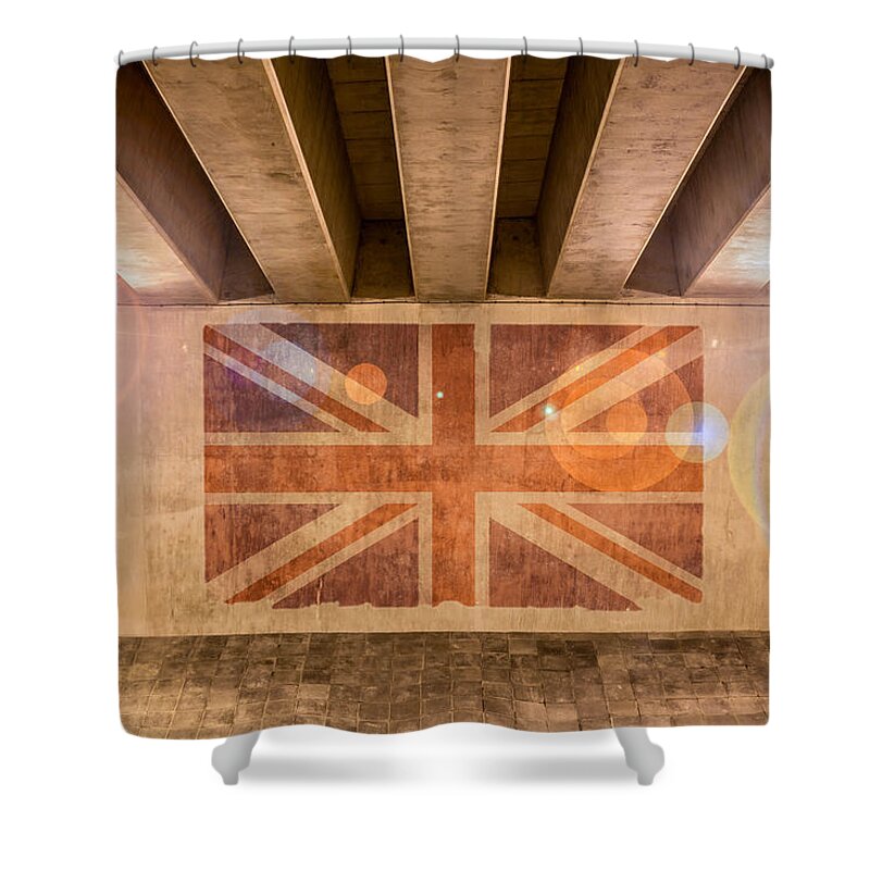 Blue Shower Curtain featuring the photograph Union Jack by Semmick Photo