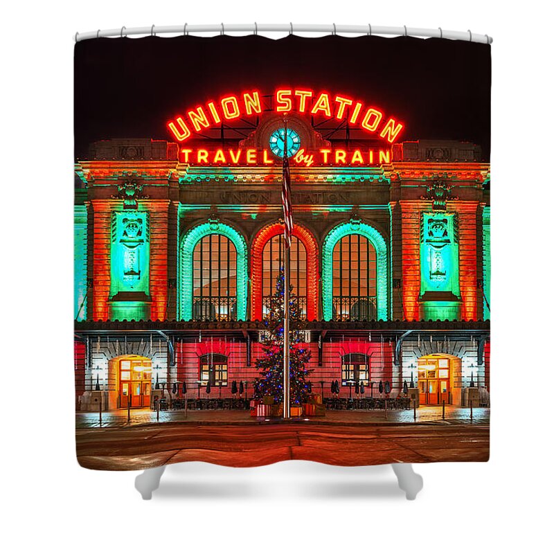 Christmas Shower Curtain featuring the photograph Union Station by Darren White