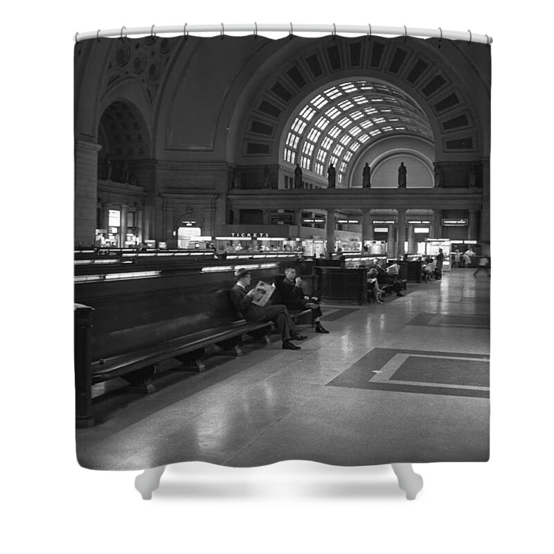 Union Station Shower Curtain featuring the photograph Union Station Washington D.C. - 1963 by Mountain Dreams