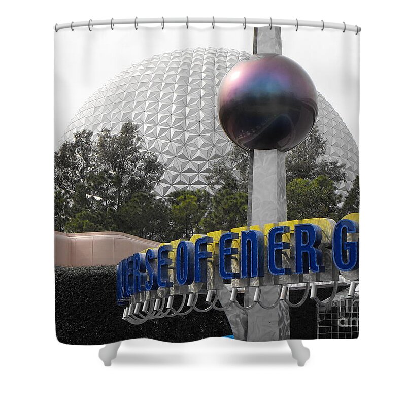 Epcot Shower Curtain featuring the photograph Universe Of Energy At Epcot by Erick Schmidt