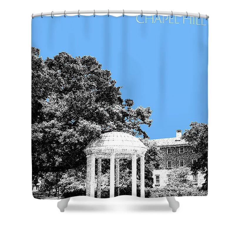 University Shower Curtain featuring the digital art University North Carolina Chapel Hill - Light Blue by DB Artist