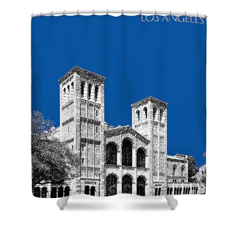 University Shower Curtain featuring the digital art University of California Los Angeles - Royal Blue by DB Artist