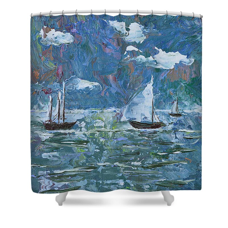 Boats Shower Curtain featuring the photograph Unknown Passages by Donna Blackhall