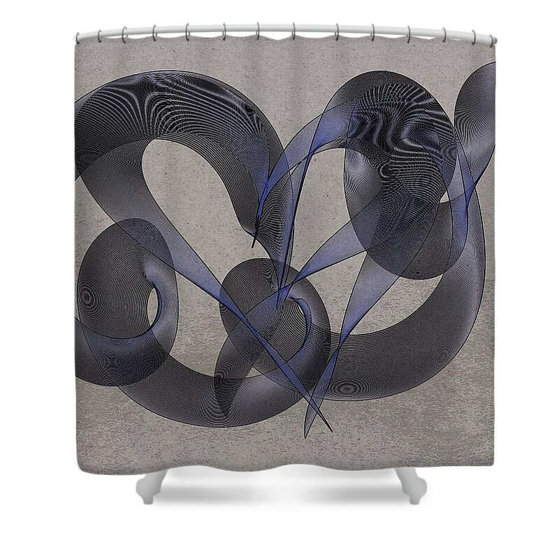 Untangle Shower Curtain featuring the mixed media Untangled Hearts by Marian Lonzetta