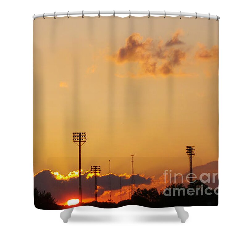 Sunset Shower Curtain featuring the photograph Cemetery Sunset by Charlie Cliques