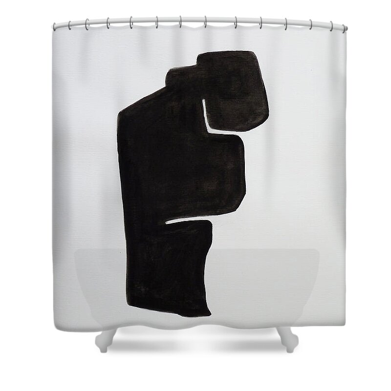 Abstract Shower Curtain featuring the painting Untitled 1 by Xueling Zou