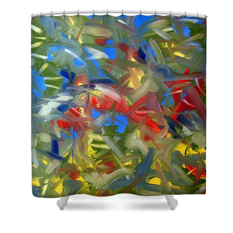 Landscape Shower Curtain featuring the painting Untitled #15 by Steven Miller