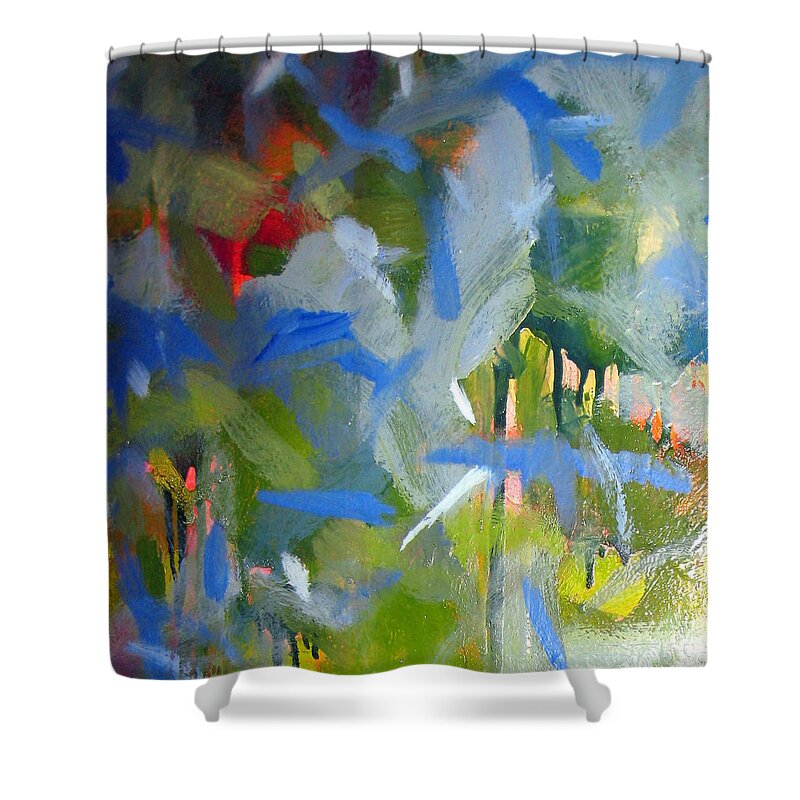 Landscape Shower Curtain featuring the painting Untitled #3 by Steven Miller