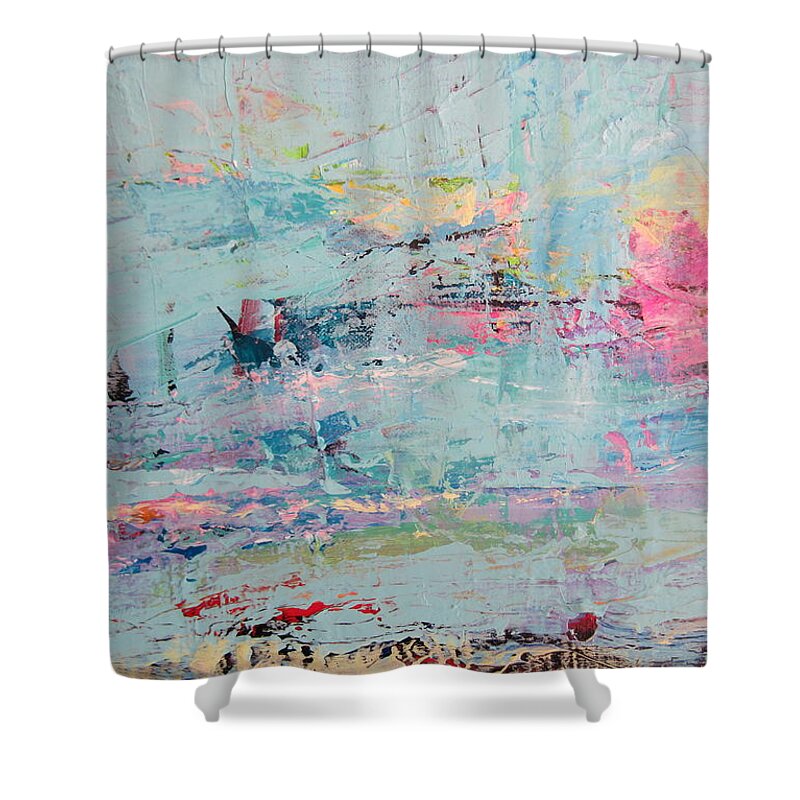 Art Shower Curtain featuring the painting Untitled excerpt2 by Francine Ethier