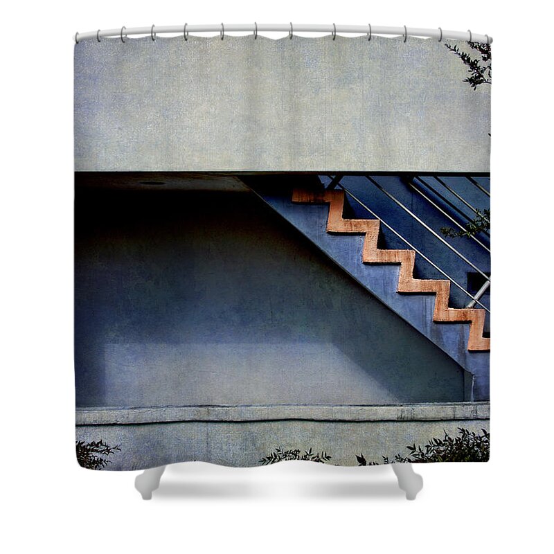 Abstract Shower Curtain featuring the photograph Up the Stairs and to the Right by David and Carol Kelly