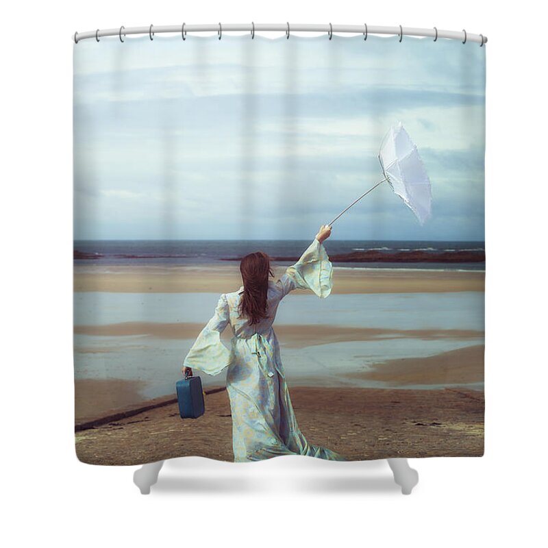 Woman Shower Curtain featuring the photograph Upended Umbrella by Joana Kruse
