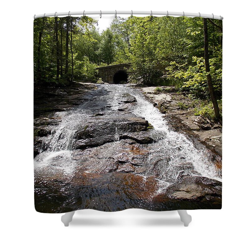 Upper Shower Curtain featuring the photograph Upper Chapel Brook Falls by Nina Kindred
