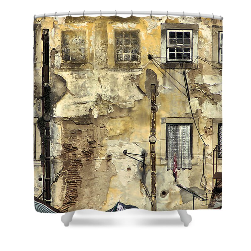 Urban Shower Curtain featuring the painting Urban Lisbon by David Letts