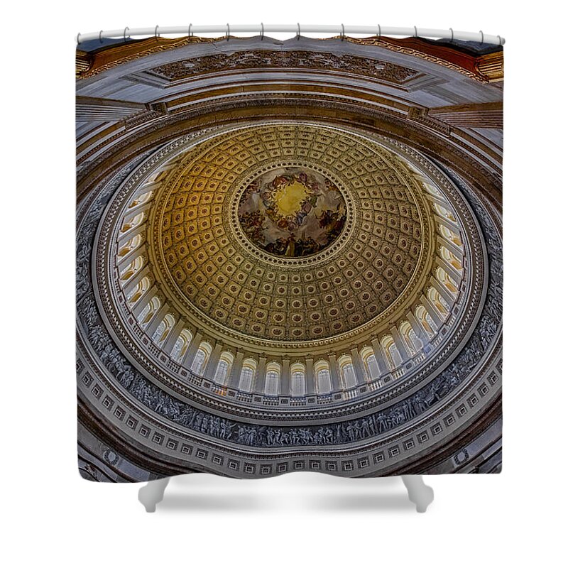 America Shower Curtain featuring the photograph US Capitol Rotunda by Susan Candelario